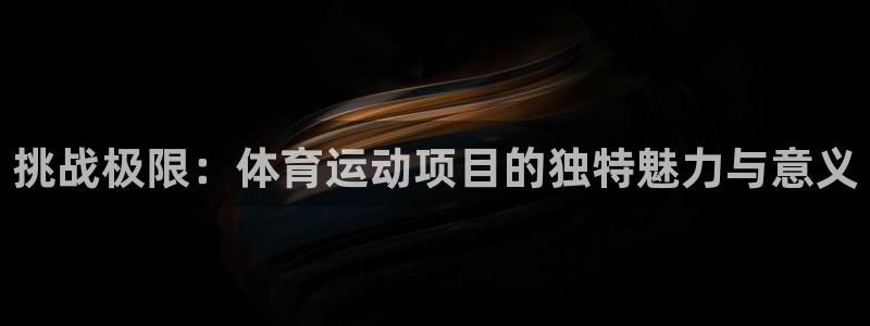 风速体育下载：挑战极限：体育运动项目的独特魅力与意义